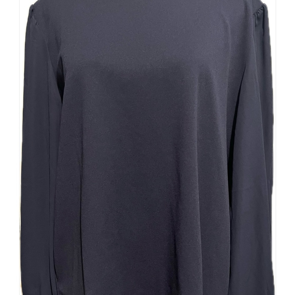 Ann Taylor Blue Boxy Long Sleeve Blouse